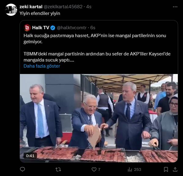 AKP mangal partisi verdi sosyal medya ayağa kalktı!  "Yiyin efendiler yiyin" 9